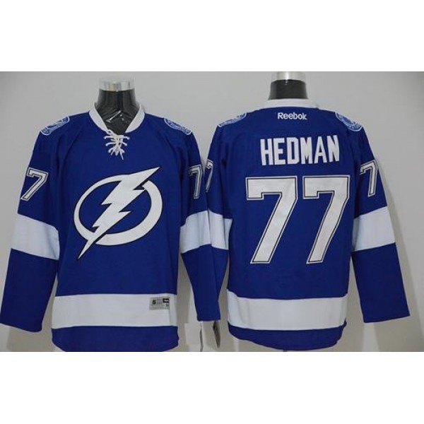 Lightning #77 Victor Hedman Blue Stitched Jersey