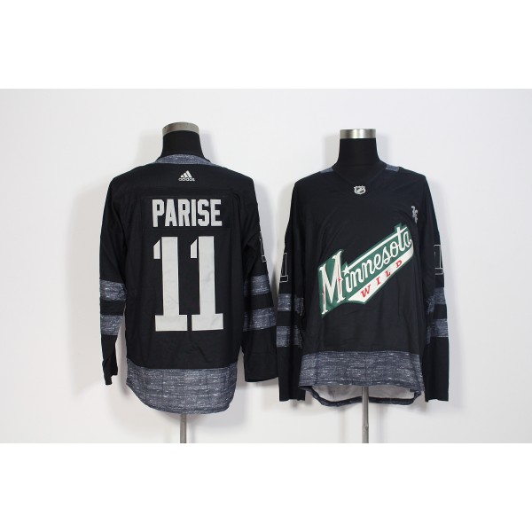 Minnesota Wild #11 Zach Parise Black 1917-2017 100th Anniversary Stitched Adidas Jersey