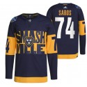 Nashville Predators #74 Juuse Saros 2022 Navy Stadium Series Breakaway Player Stitched Jersey