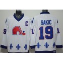 Nordiques #19 Joe Sakic Whtie CCM Throwback Stitched Jersey
