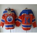 Oilers #14 Jordan Eberle Orange Sawyer Hooded Sweatshirt Stitched Jersey