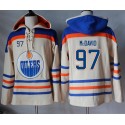 Oilers #97 Connor McDavid Cream Sawyer Hooded Sweatshirt Stitched Jersey