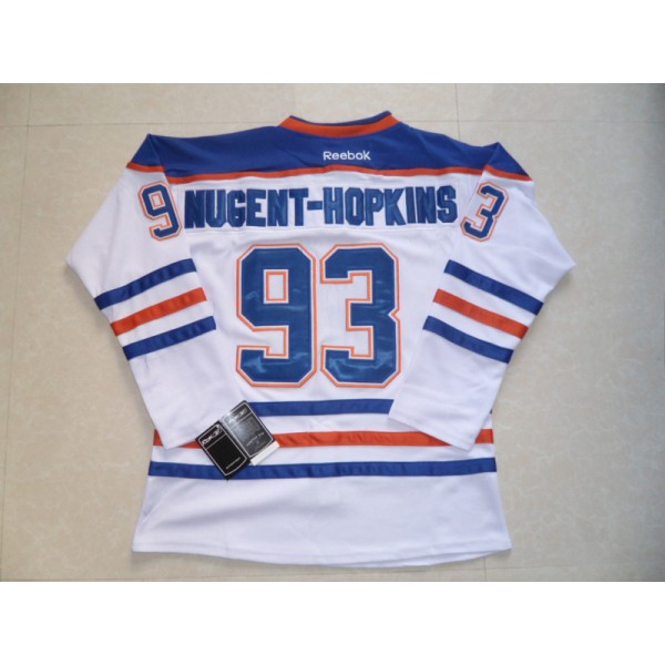 Oilers #93 Nugent-Hopkins White Stitched Jersey