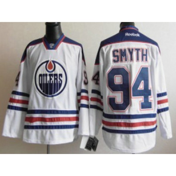 Oilers #94 Ryan Smyth White Stitched Jersey