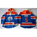 Oilers #5 Mark Fayne Light Blue Sawyer Hooded Sweatshirt Stitched Jersey
