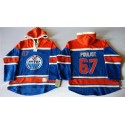 Oilers #67 Benoit Pouliot Light Blue Sawyer Hooded Sweatshirt Stitched Jersey