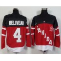 Olympic CA. #4 Jean Beliveau Red 100th Anniversary Stitched Jersey