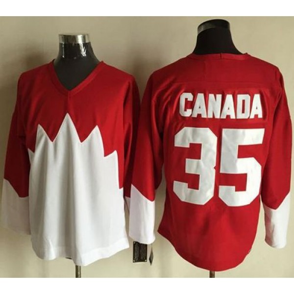 Olympic CA. #35 Canada Red White 1972 Commemorative CCM Stitched Jersey