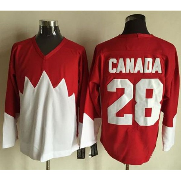 Olympic CA. #28 Canada Red White 1972 Commemorative CCM Stitched Jersey