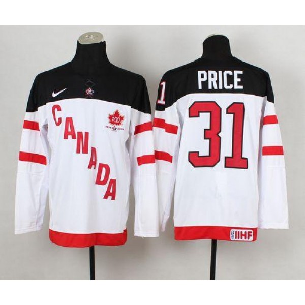 Olympic CA. #31 Carey Price White 100th Anniversary Stitched Jersey