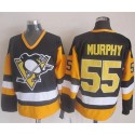 Penguins #55 Larry Murphy Black CCM Throwback Stitched Jersey