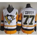 Penguins #77 Paul Coffey White Black CCM Throwback Stitched Jersey