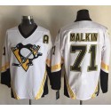 Penguins #71 Evgeni Malkin White CCM Throwback Stitched Jersey
