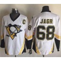 Penguins #68 Jaromir Jagr White CCM Throwback Stitched Jersey