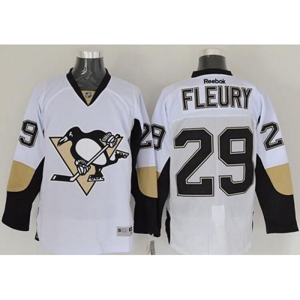 Penguins #29 Andre Fleury White Stitched Jersey