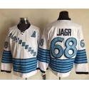 Penguins #68 Jaromir Jagr White Light Blue CCM Throwback Stitched Jersey