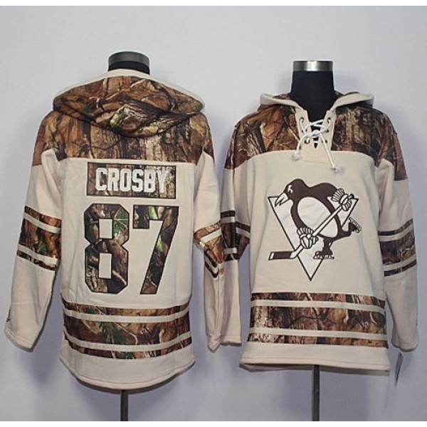 Penguins #87 Sidney Crosby Cream Camo Stitched Jersey