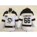 Penguins #66 Mario Lemieux White Sawyer Hooded Sweatshirt Stitched Jersey