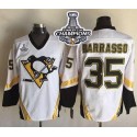 Penguins #35 Tom Barrasso White CCM Throwback 2016 Stanley Cup Champions Stitched Jersey