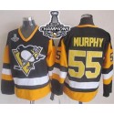 Penguins #55 Larry Murphy Black CCM Throwback 2016 Stanley Cup Champions Stitched Jersey