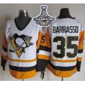 Penguins #35 Tom Barrasso White Black CCM Throwback 2016 Stanley Cup Champions Stitched Jersey