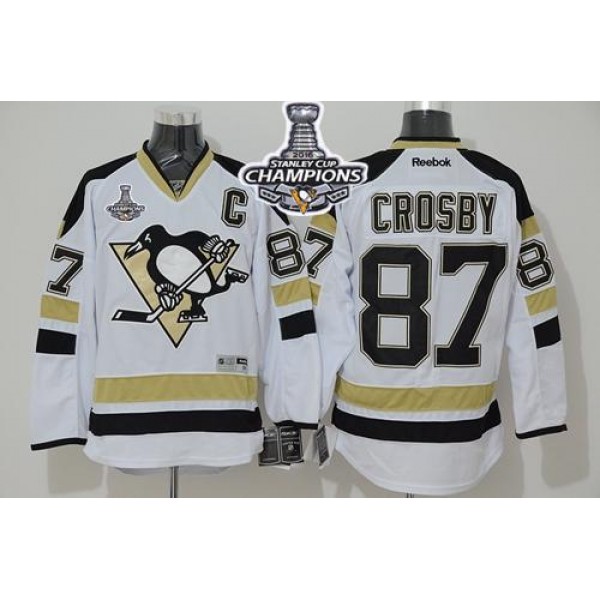 Penguins #87 Sidney Crosby White 2014 Stadium Series 2016 Stanley Cup Champions Stitched Jersey