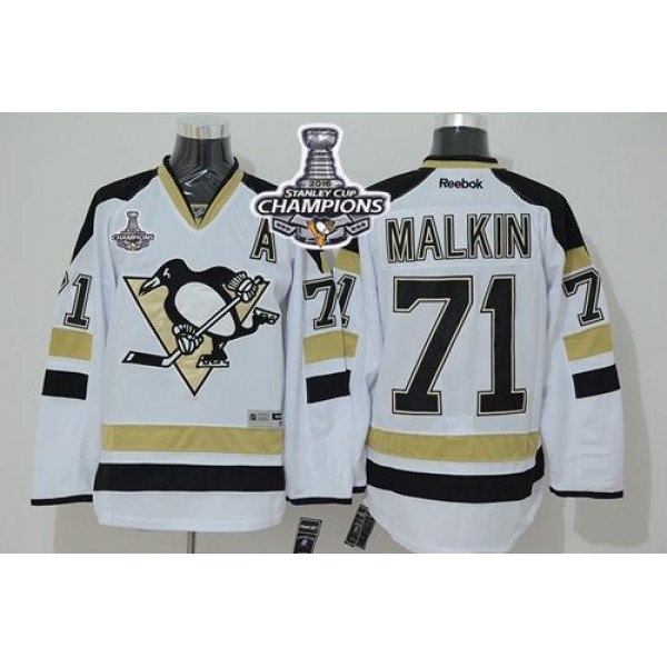 Penguins #71 Evgeni Malkin White 2014 Stadium Series 2016 Stanley Cup Champions Stitched Jersey