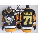 Penguins #71 Evgeni Malkin Black CCM Throwback 2016 Stanley Cup Champions Stitched Jersey