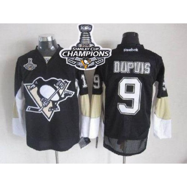 Penguins #9 Pascal Dupuis Black 2016 Stanley Cup Champions Stitched Jersey