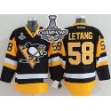 Penguins #58 Kris Letang Black Alternate 2016 Stanley Cup Champions Stitched Jersey