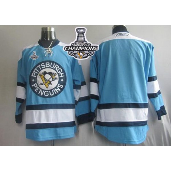 Penguins Blank Blue 2016 Stanley Cup Champions Stitched Jersey
