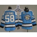 Penguins #58 Kris Letang Blue 2016 Stanley Cup Champions Stitched Jersey