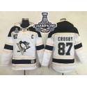 Penguins #87 Sidney Crosby White Sawyer Hooded Sweatshirt 2016 Stanley Cup Champions Stitched Jersey