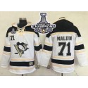 Penguins #71 Evgeni Malkin White Sawyer Hooded Sweatshirt 2016 Stanley Cup Champions Stitched Jersey