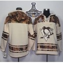 Penguins Blank Cream Camo 2016 Stanley Cup Champions Stitched Jersey