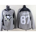 Penguins #87 Sidney Crosby Grey Practice Stitched Jersey