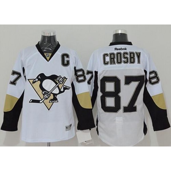 Penguins #87 Sidney Crosby White Stitched Jersey