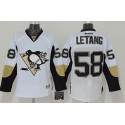 Penguins #58 Kris Letang White Stitched Jersey