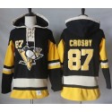 Penguins #87 Sidney Crosby Black Alternate Sawyer Hooded Sweatshirt Stitched Jersey
