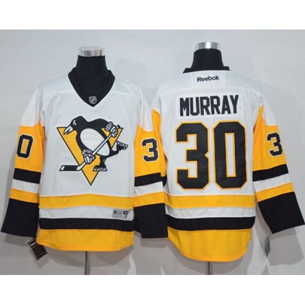 Penguins #30 Matt Murray White New Away Stitched Jersey