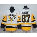 Penguins #87 Sidney Crosby White New Away Stitched Jersey