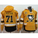 Penguins #71 Evgeni Malkin Gold Sawyer Hooded Sweatshirt 2017 Stadium Series Stitched Jersey