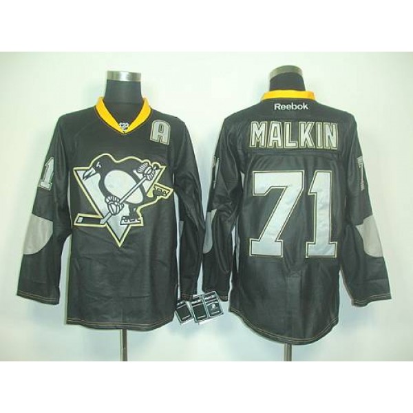 Penguins #71 Evgeni Malkin Black Ice Stitched Jersey