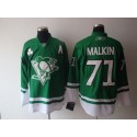 Penguins #71 Evgeni Malkin Stitched Green St Patty's Day Jersey
