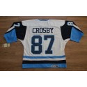 Penguins #87 Sidney Crosby Stitched White Blue CCM Throwback Jersey