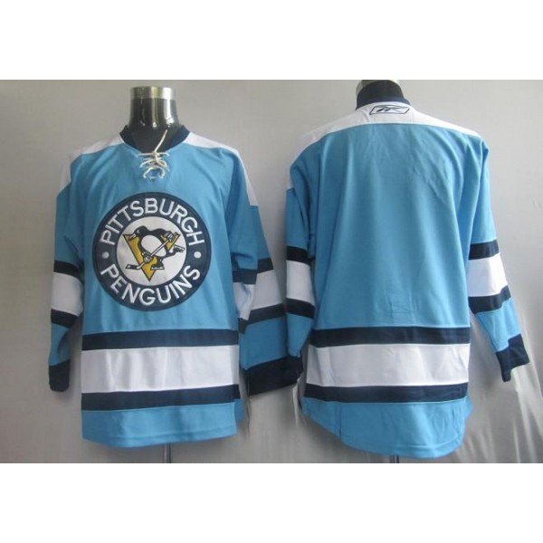 Penguins Blank Blue Stitched Jersey