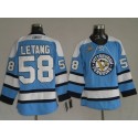Penguins #58 Kris Letang Stitched Blue Jersey