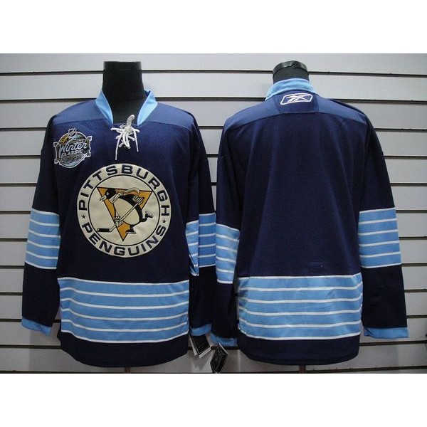 Penguins Blank Stitched Dark Blue 2011 Winter Classic Vintage Jersey