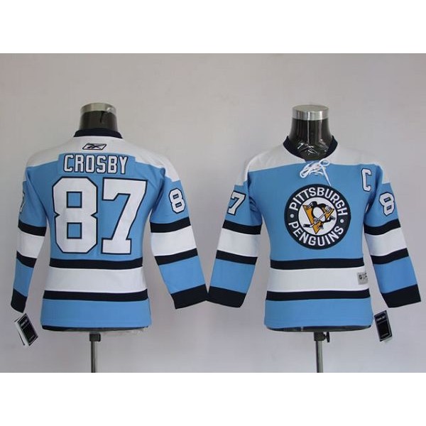 Penguins #87 Sidney Crosby Stitched Blue Jersey