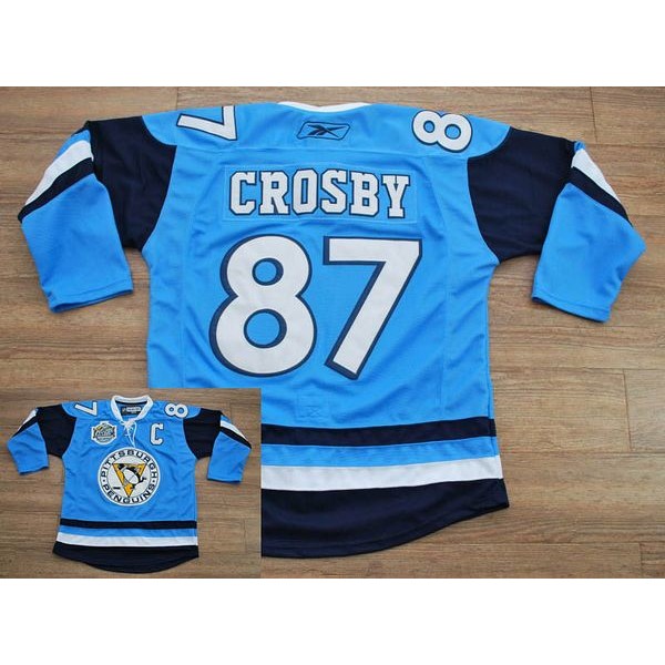 Penguins #87 Sidney Crosby Stitched Baby Blue 2011 Winter Classic Vintage Jersey